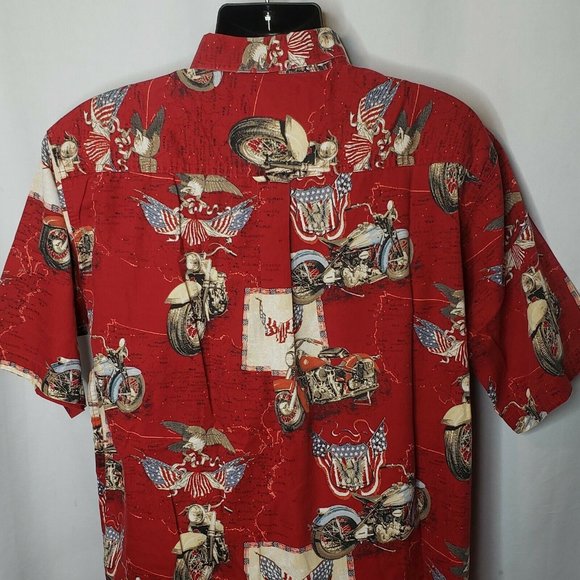 RedHead XL Motorcycles Patriotic Eagles Shirt - Picture 7 of 8